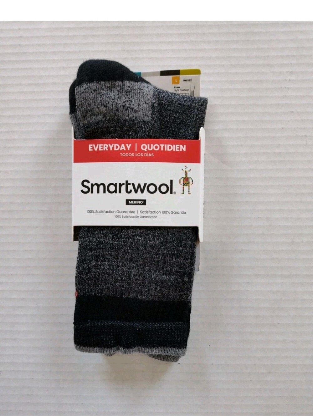 Smartwool Merino Wool Everyday Crew Socks Unisex Size L Light Cushion